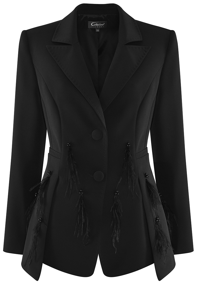 Eleganckie czarne spodnie z szerokimi nogawkami pol_pl_Czarny-zakiet-z-piorkami-9450_4