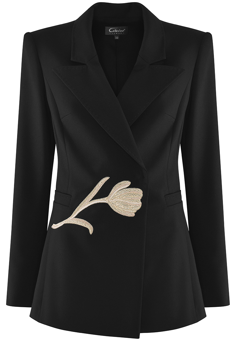 Czarne spodnie ze zwężanymi nogawkami pol_pl_Dluzszy-czarny-zakiet-z-haftowanym-kwiatem-9452_3