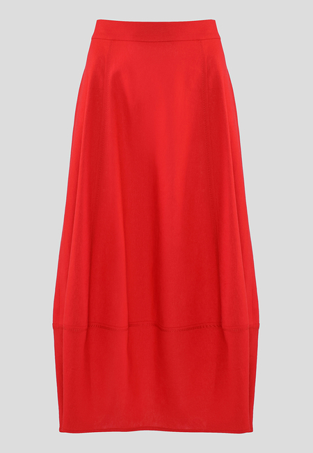 Czerwona spódnica z dołem bombki