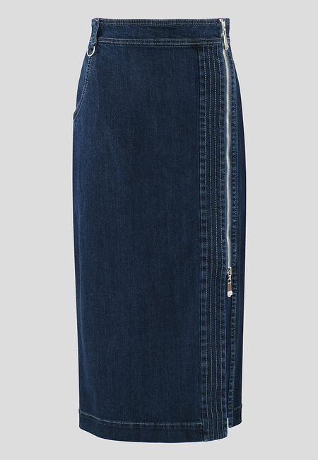 Jeansowa spódnica z ozdobnym suwakiem
