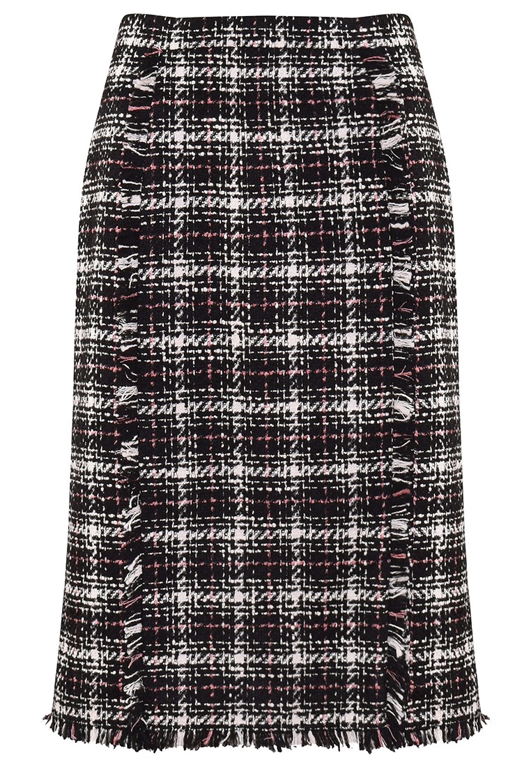 Ołówkowa spódnica w czarno-białą kratę