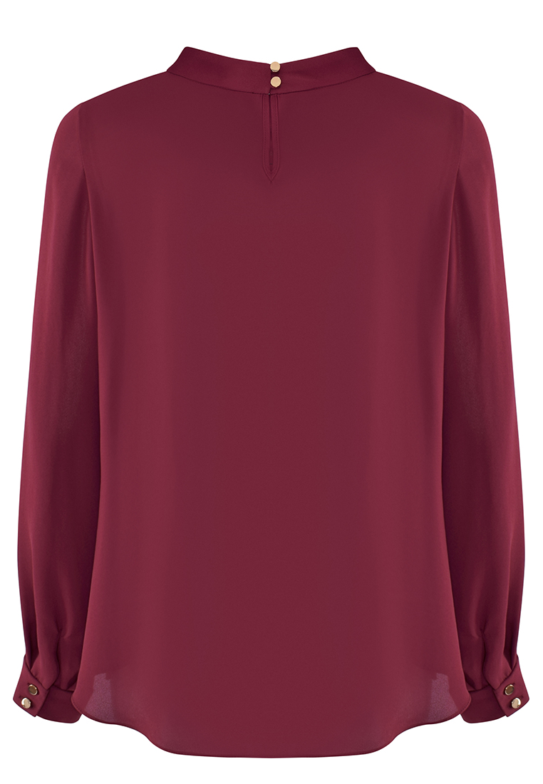 Bordowa bluzka z oryginalną aplikacją