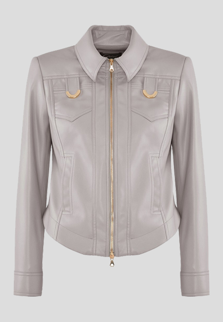 Kurtka z ekoskóry w kolorze taupe