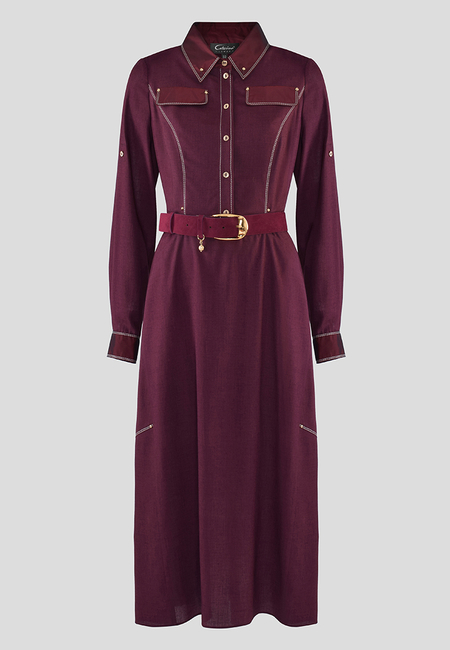 Długa sukienka w kolorze bordowym