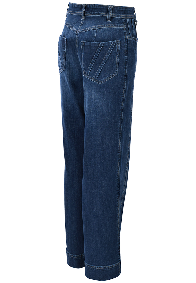 Granatowe spodnie z tkaniny jeansowej