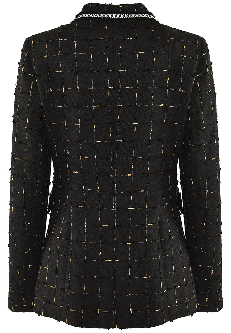 Czarny żakiet ze złotą nitką