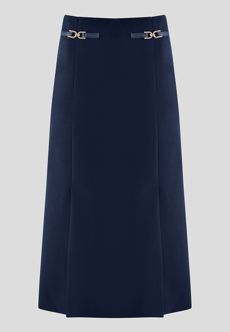 Granatowa spódnica z rozporkami