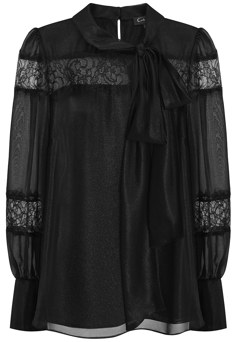 Wizytowa bluzka z elementami koronki