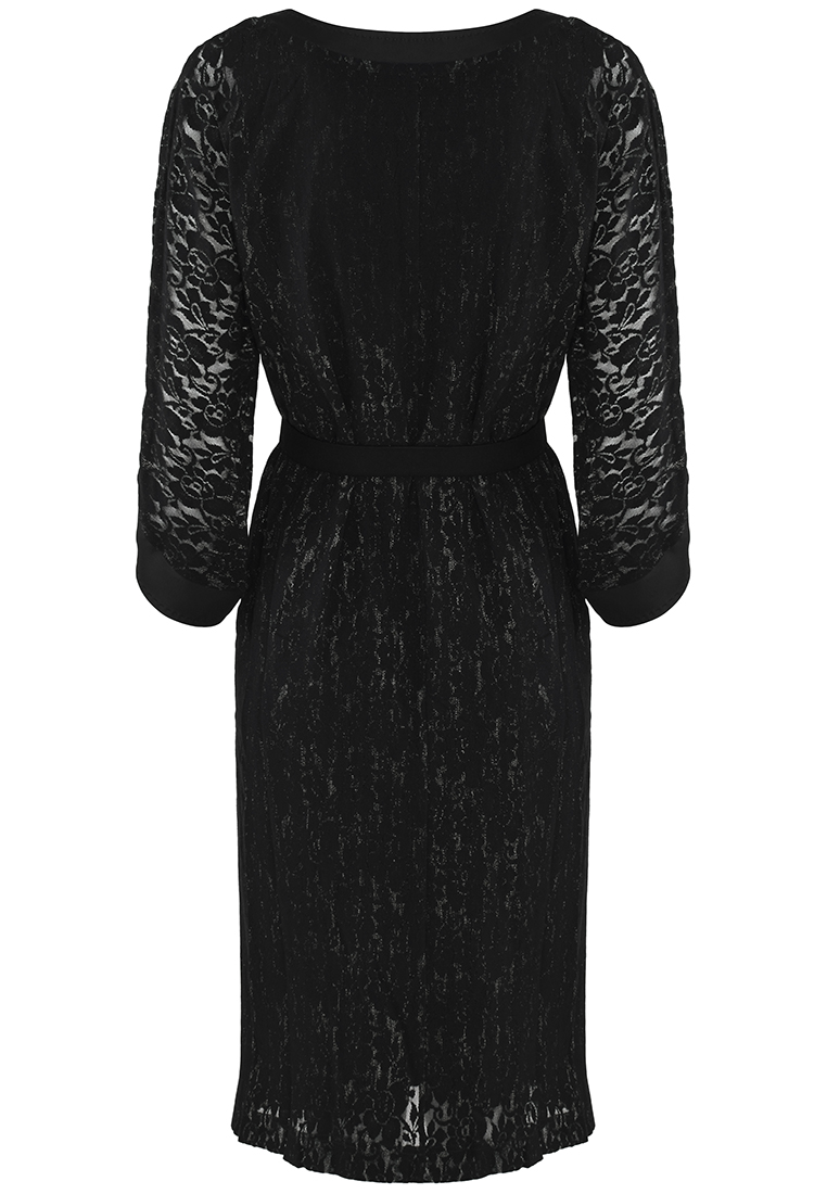 Czarna sukienka z rękawem typu kimono