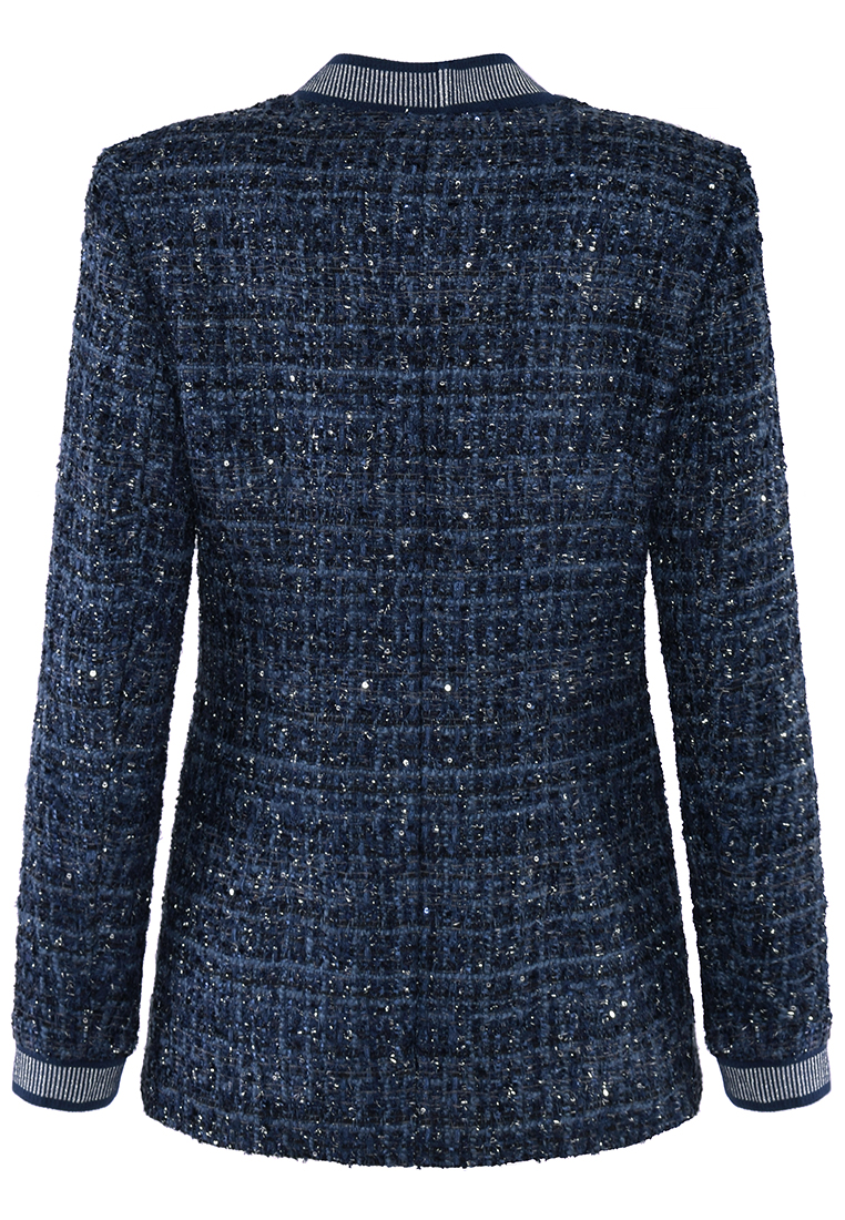 Żakiet z tkaniny chanel ze ściągaczami