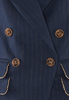 Granatowy żakiet z miedzianymi guzikami