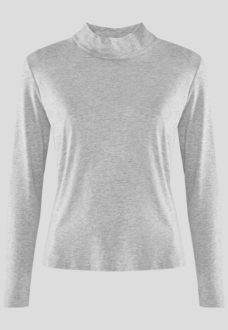 Klasyczny jasnoszary półgolf z suwakien z boku