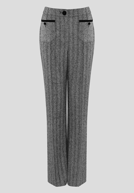 Ciepłe spodnie w klasyczną jodełkę