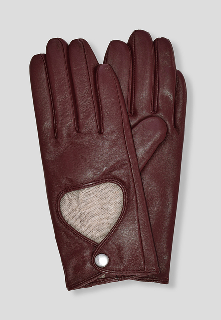 Skórzane rękawiczki w kolorze bordowym