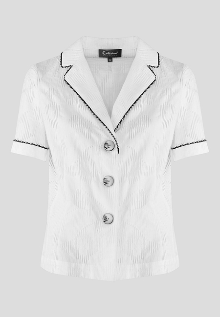 Biały żakiet z krótkim rękawem