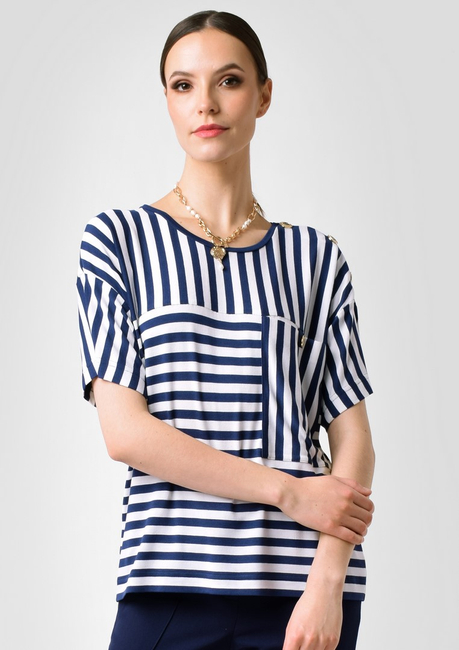 Bluzka w pasy z kieszonką
