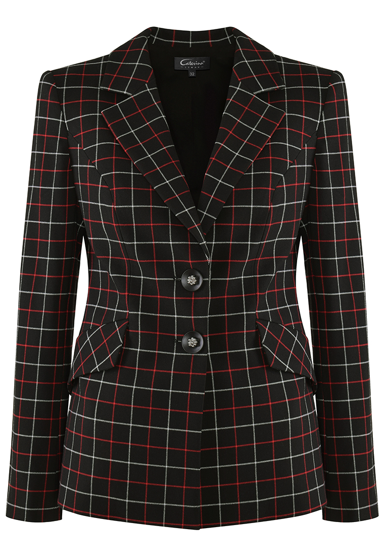 Żakiet w biało-czerwoną kratkę