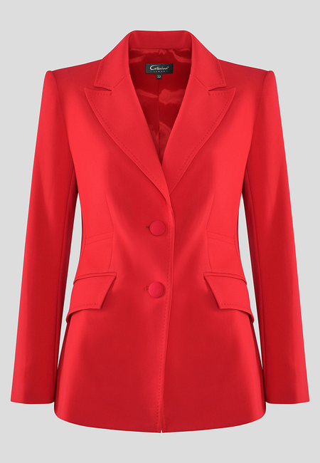Czerwony żakiet o klasycznej formie