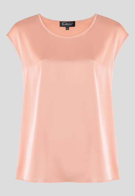 Satynowa bluzka w kolorze brzoskwiniowym