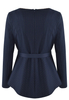 Granatowa bluzka z błyszczącym prążkiem