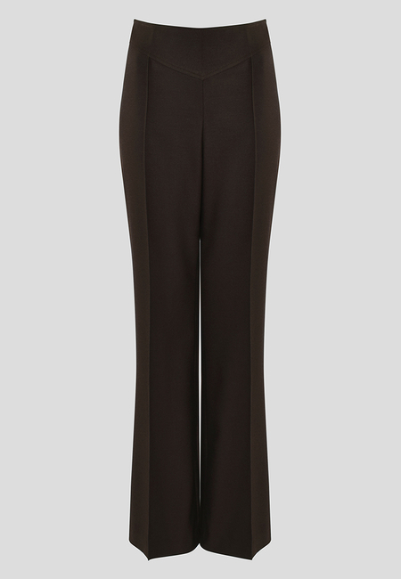 Brązowe spodnie z szerokimi nogawkami