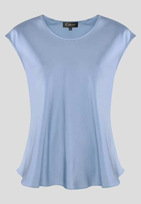 Klasyczna bluzka w kolorze niebieskim