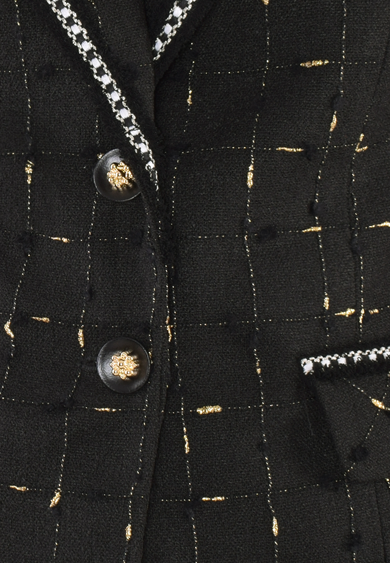 Czarny żakiet ze złotą nitką