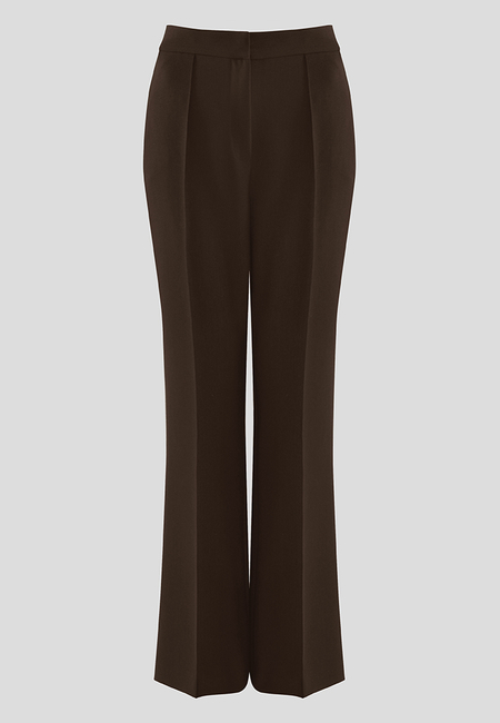 Brązowe spodnie z szerokimi nogawkami