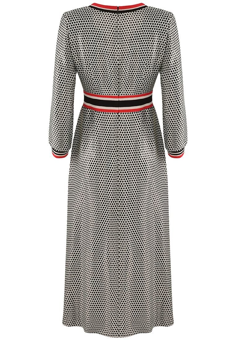 Wiskozowa sukienka z kontrastowym wykończeniem