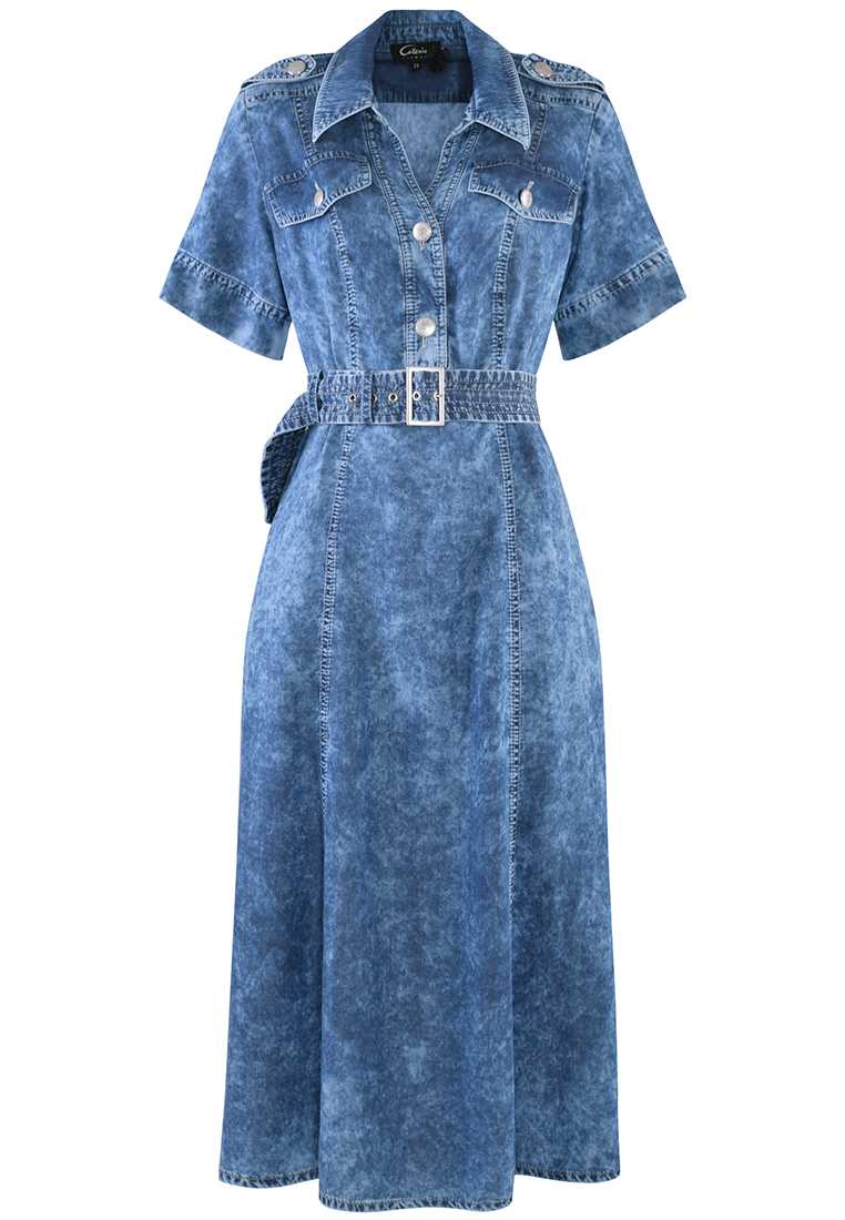 Sukienka denim o wzorze marmurka