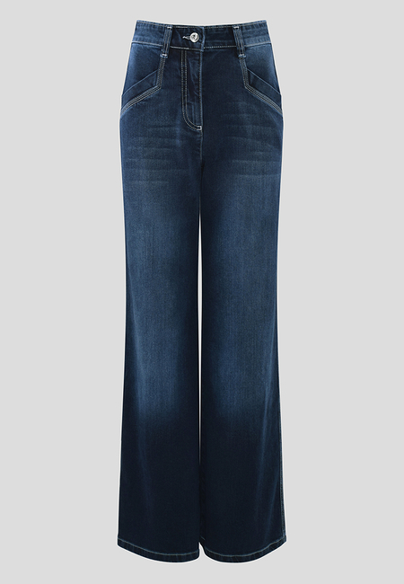 Jeansowe spodnie z szerokimi nogawkami