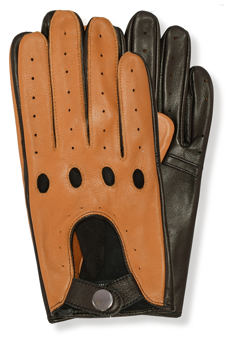 Skórzane rękawiczki w kolorze beżowym