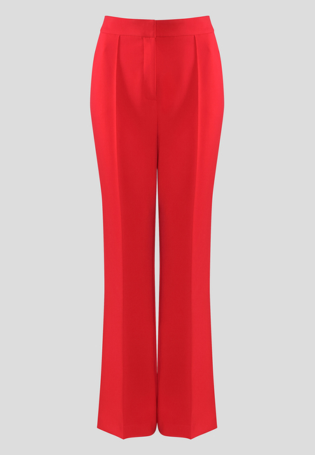 Czerwone spodnie z szerokimi nogawkami