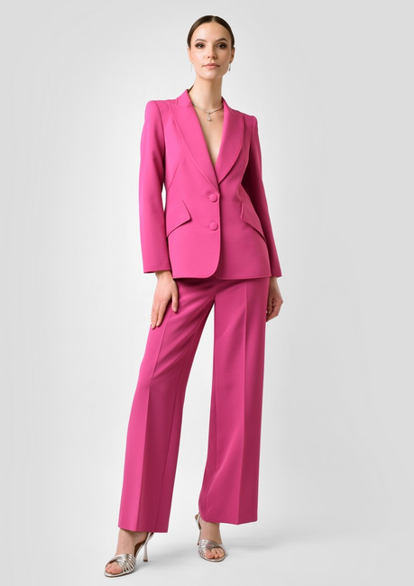 Fuksjowe spodnie z kantem