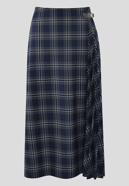 Granatowa spódnica z elementem plisowania