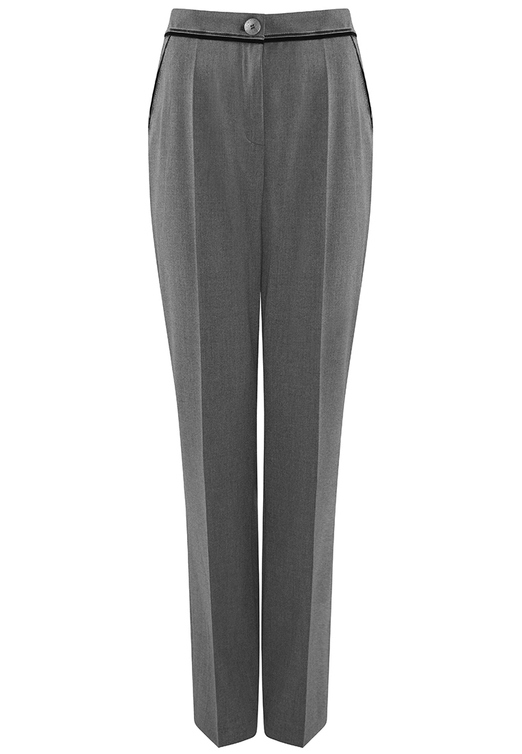 Szare spodnie z kontrastowymi wypustkami