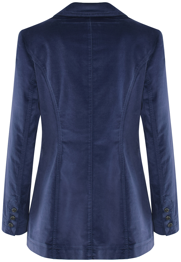 Granatowy żakiet z aksamitnej tkaniny