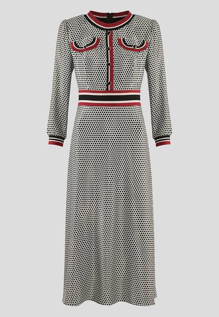 Wiskozowa sukienka z kontrastowym wykończeniem