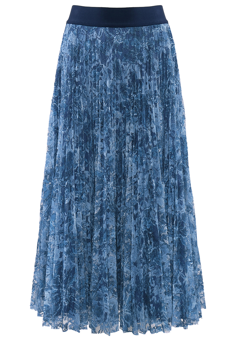 Plisowana spódnica w kolorze denim