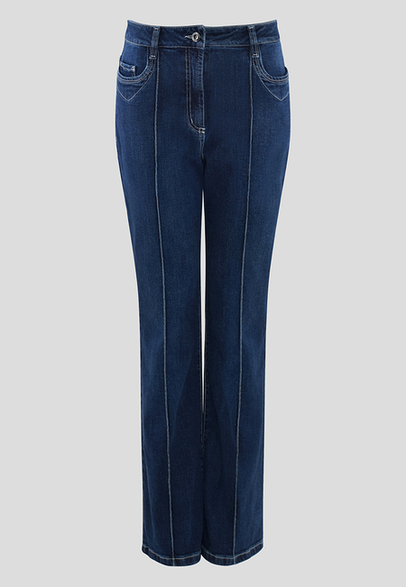 Granatowe spodnie z tkaniny jeansowej