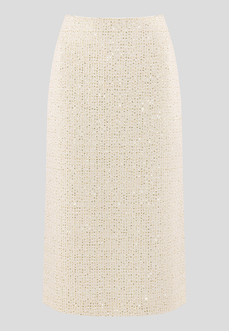 Ołówkowa spódnica ze złotym błyskiem