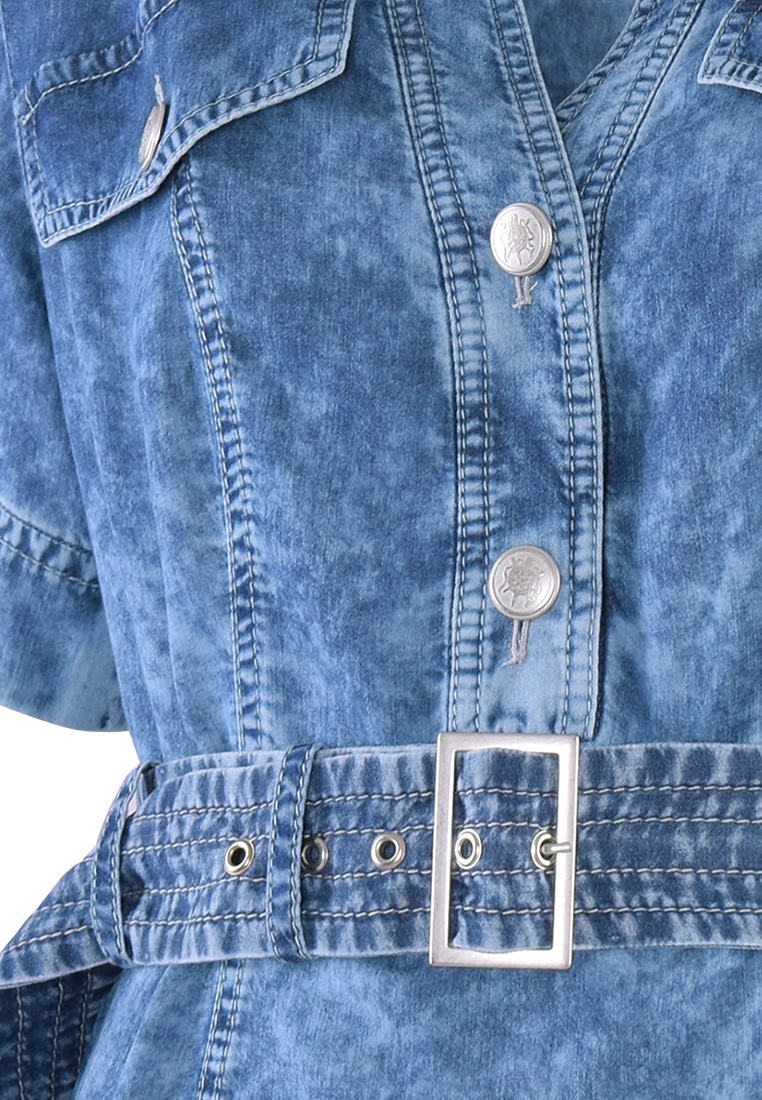 Sukienka denim o wzorze marmurka