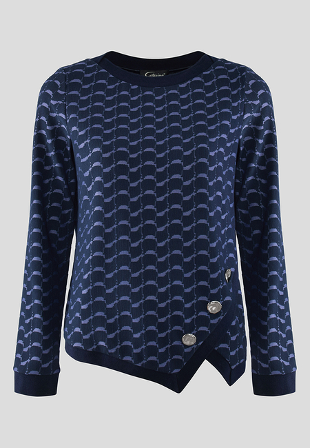 Granatowa bluzka z dzianiny