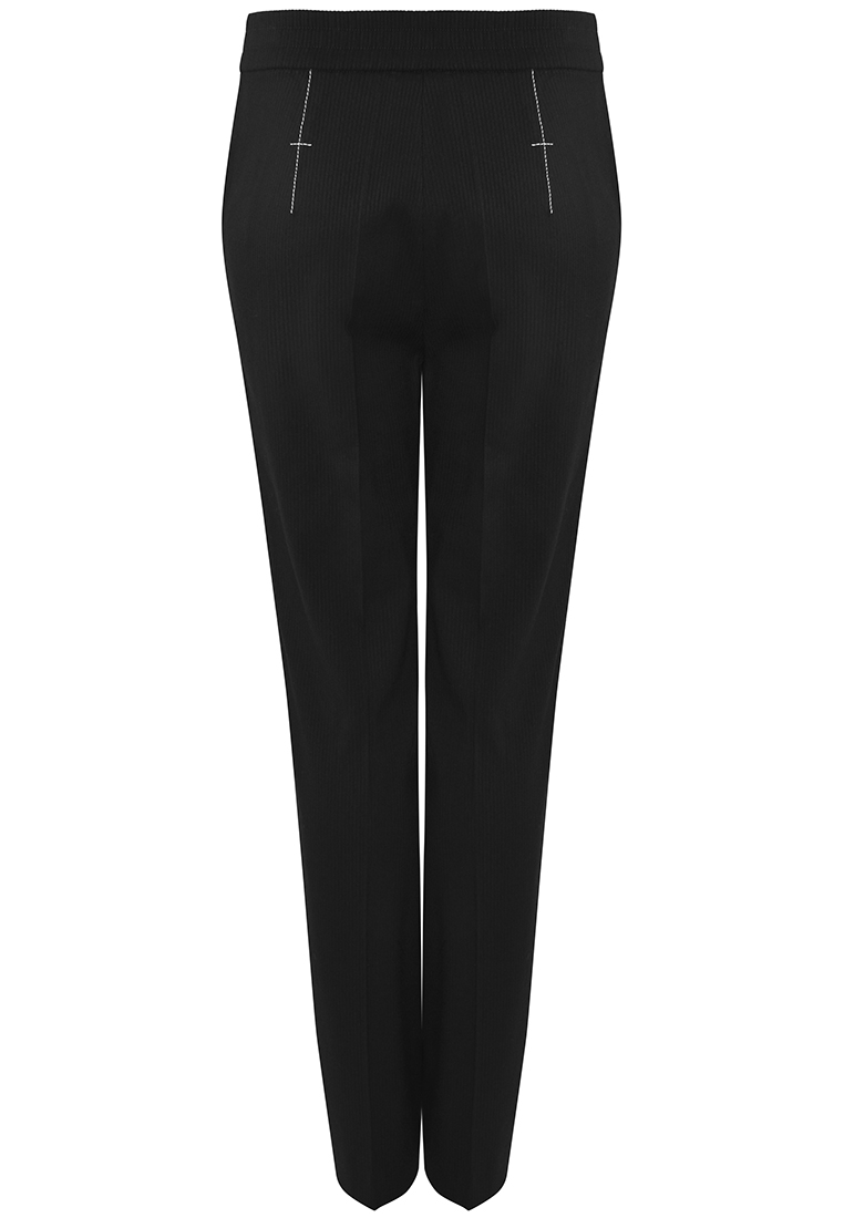 Czarne spodnie z kontrastowymi przeszyciami