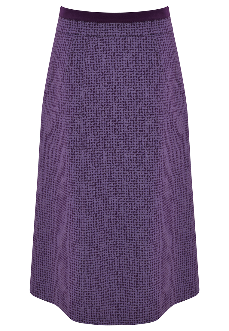 Fioletowa spódnica z motywem kurzej stopki