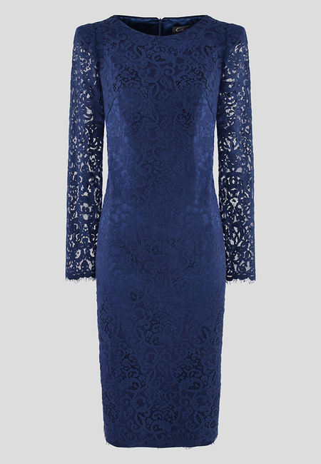 Granatowa sukienka z koronki