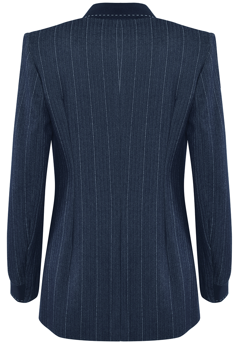 Granatowy żakiet w prążek