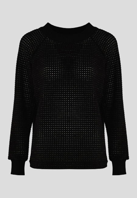Dzianinowa bluzka z ażurem