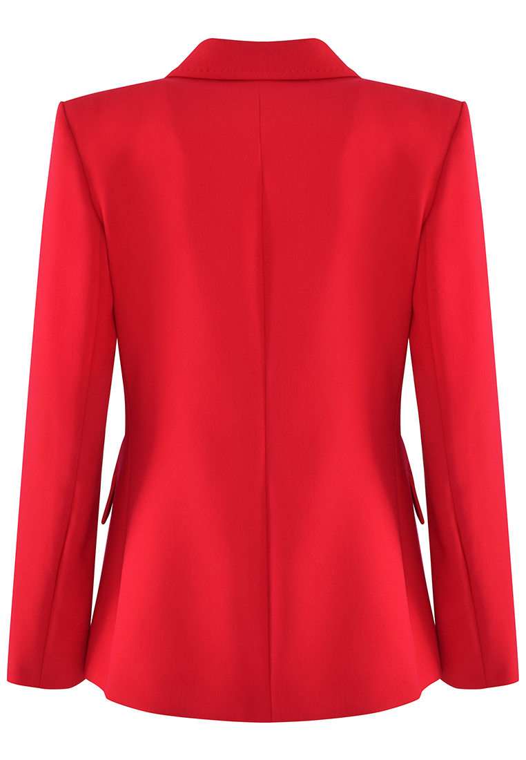 Czerwony żakiet o klasycznej formie