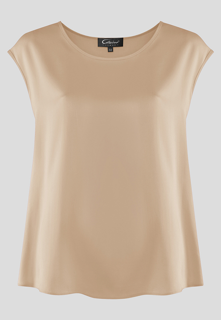 Beżowa bluzka o swobodnym kroju